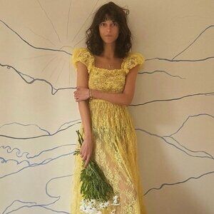 Doen Pamelina Dress - Yellow Lace NWT